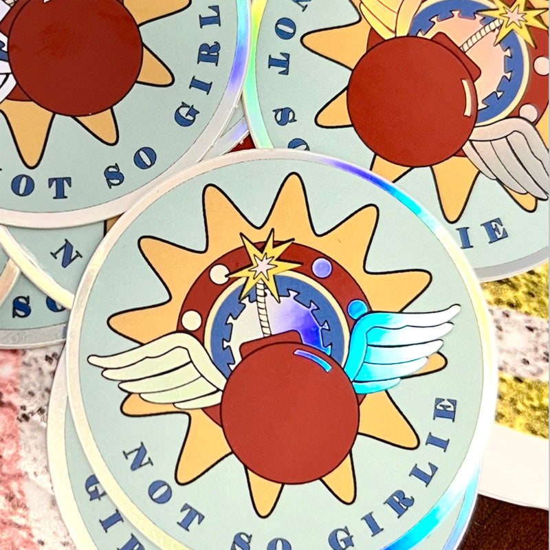 Not So Girlie Holographic Sticker