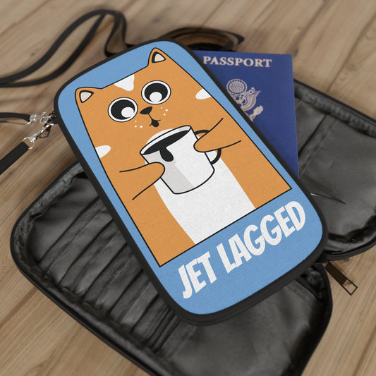 Jet Lagged Funny Powder Blue Passport Wallet