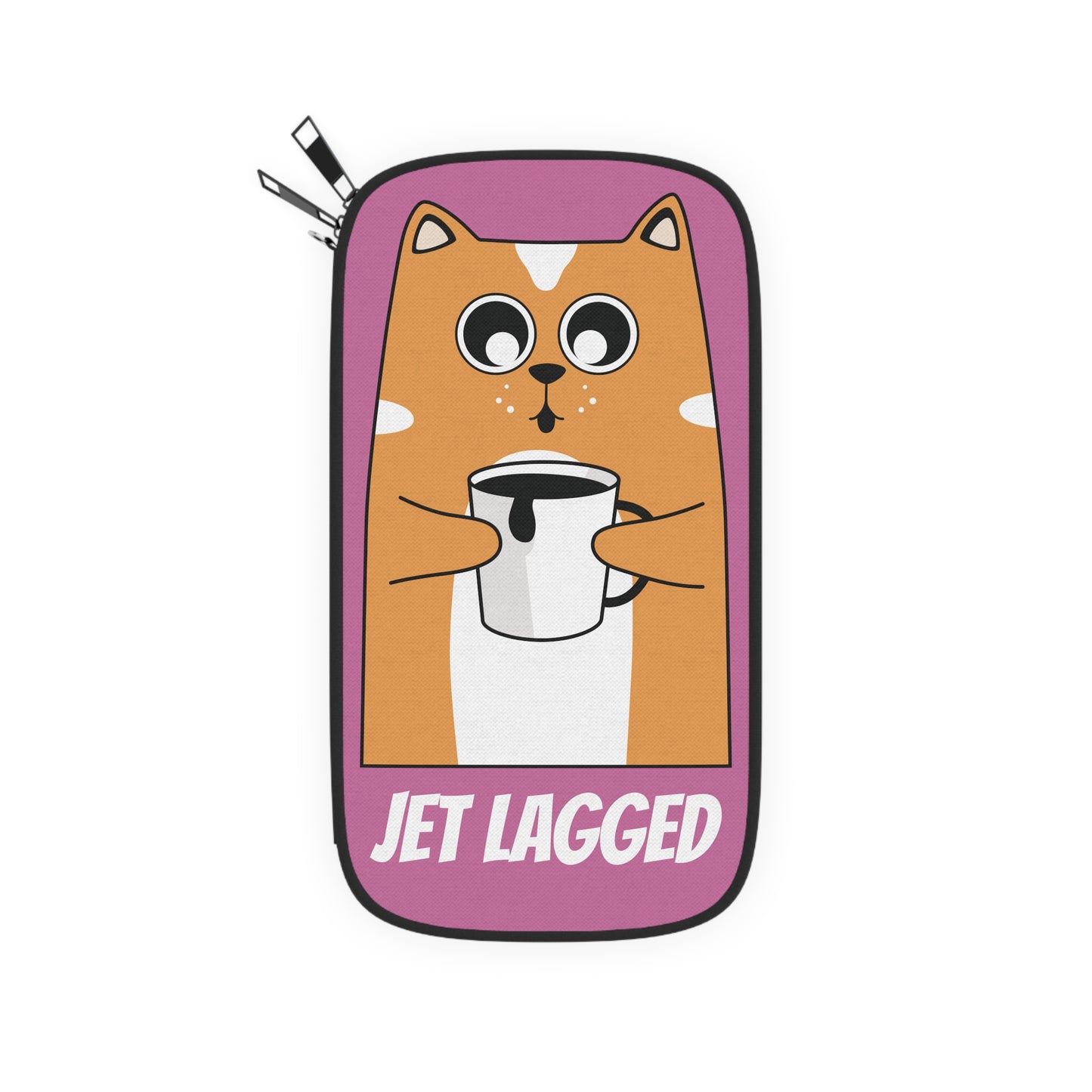 Jet Lagged Kitten Funny Passport Wallet - Pink