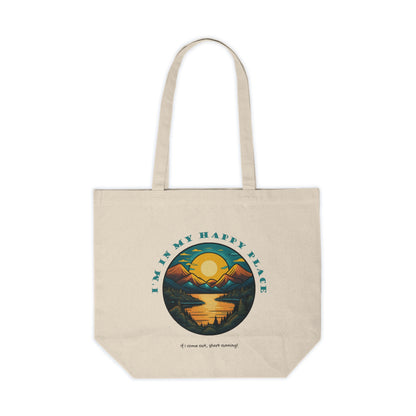 Happy Place Canvas Shopping Tote