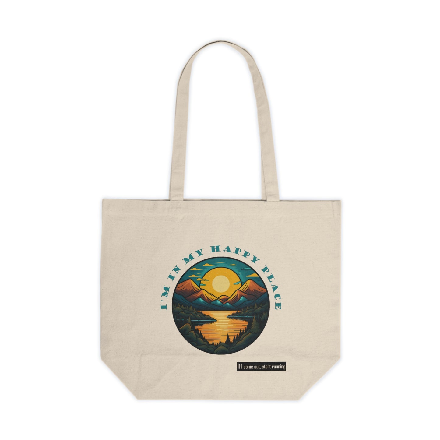 Happy Place Canvas Shopping Tote