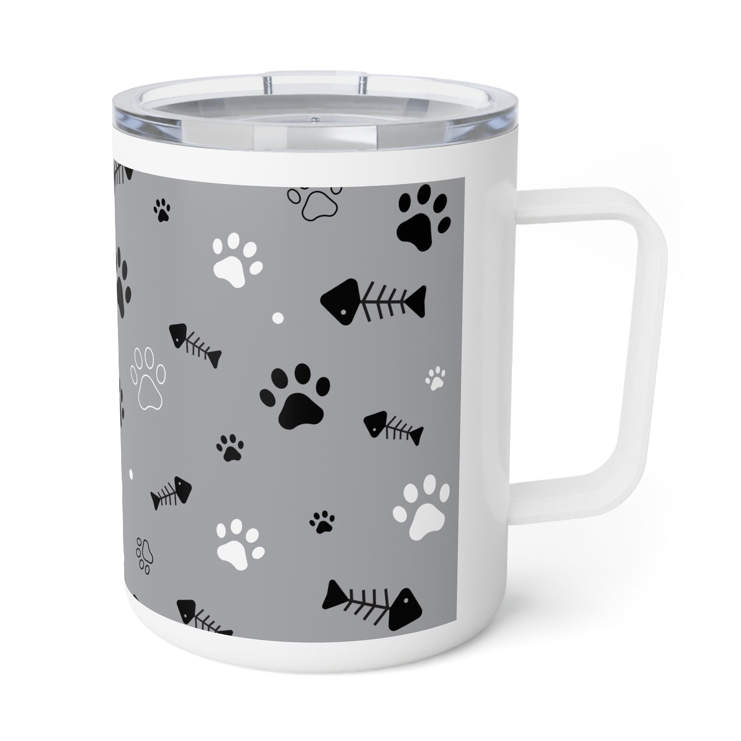 Paws and Fish Insulated Coffee Mug, 10oz